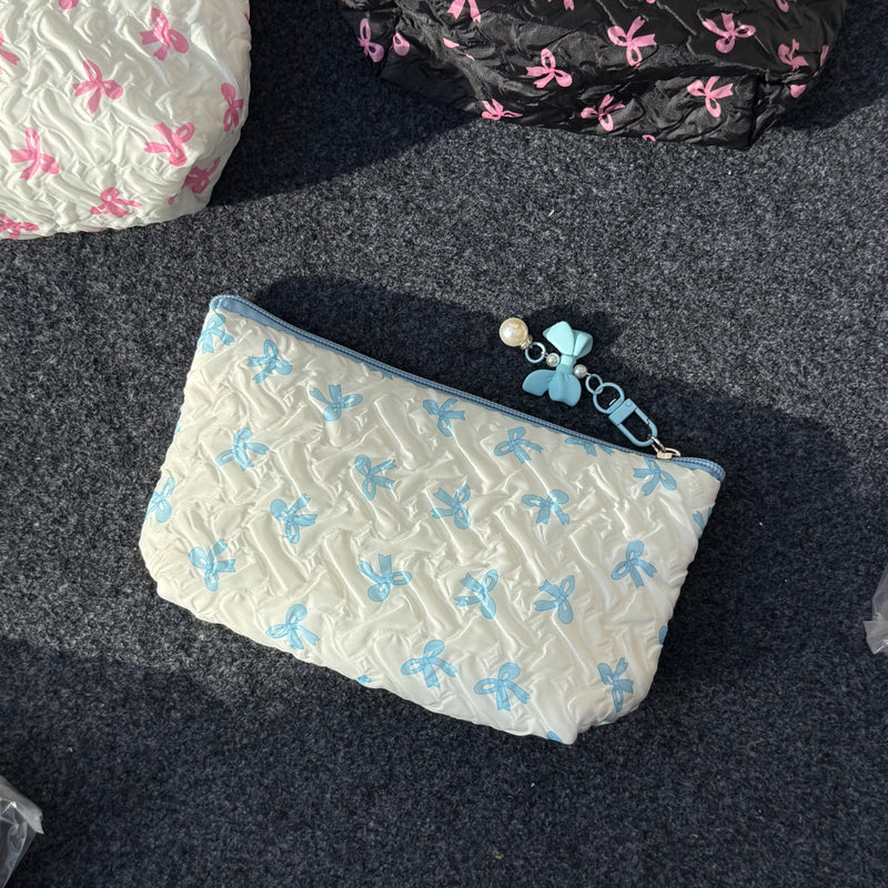 Bow Multipurpose Medium Quilted Pouch