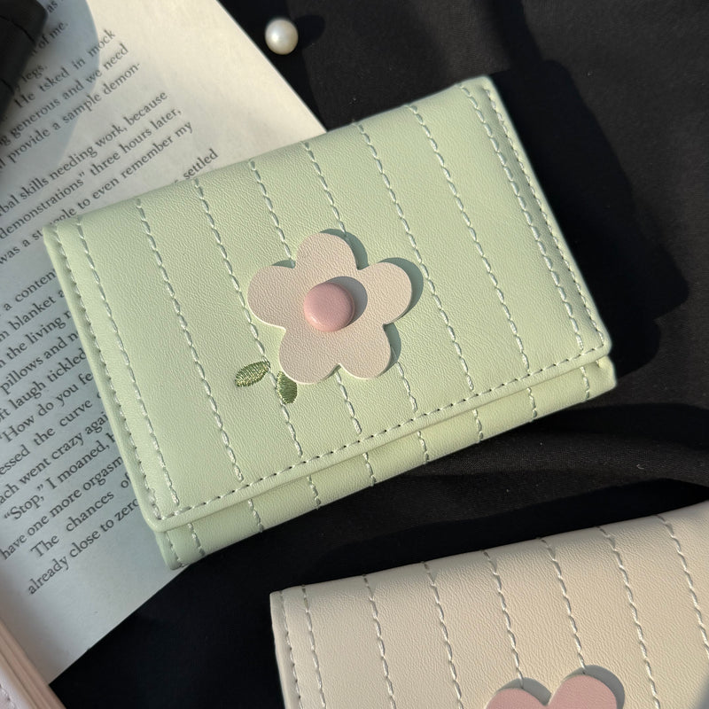 Korean Floral Trifold wallet