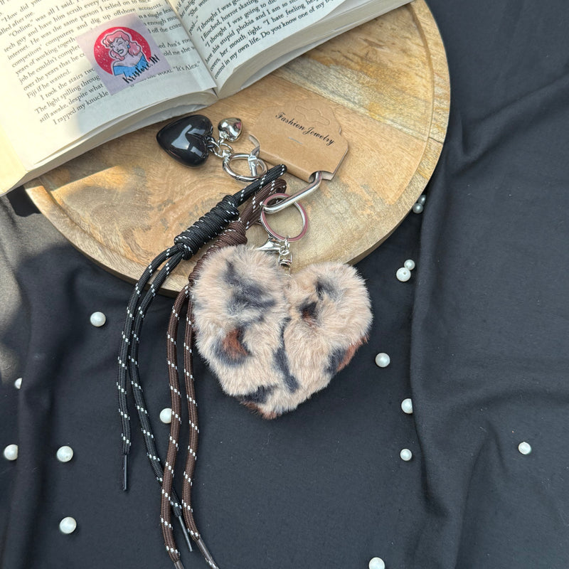 Fur Heart Bag Charm