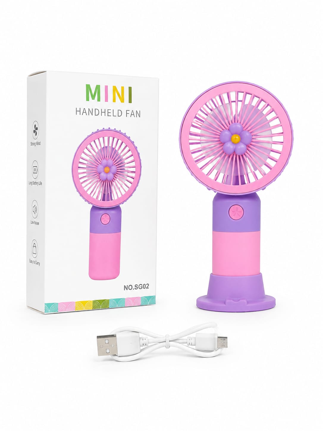 Portable and Chargeable Hand Fan (with Stand)