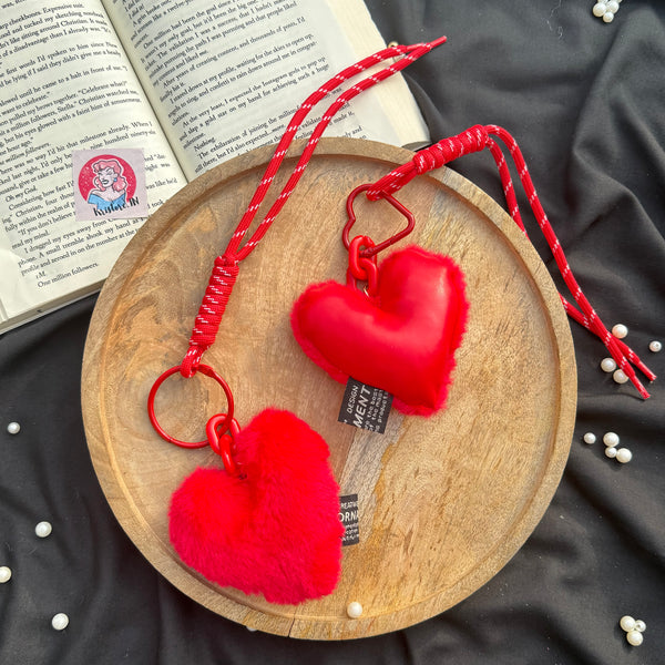 Fur Heart Bag Charm