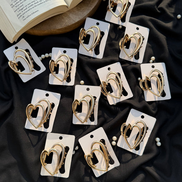 Heart Metal Claw Clip