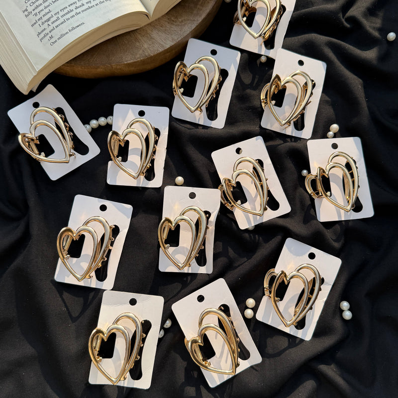 Heart Metal Claw Clip