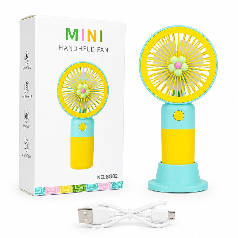 Portable and Chargeable Hand Fan (with Stand)