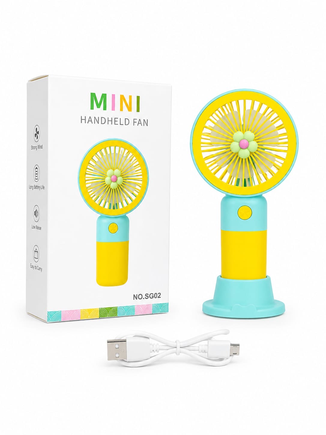 Portable and Chargeable Hand Fan (with Stand)