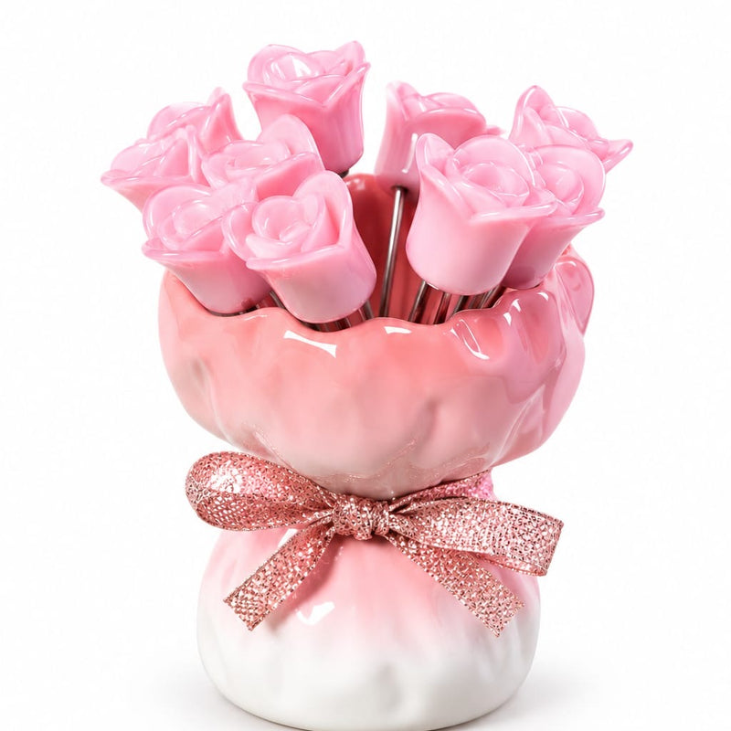 Luxury Flower Ceramic Mini Folk Set