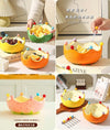 Watermelon Textured Ceramic Fruit Bowl with Folk Set