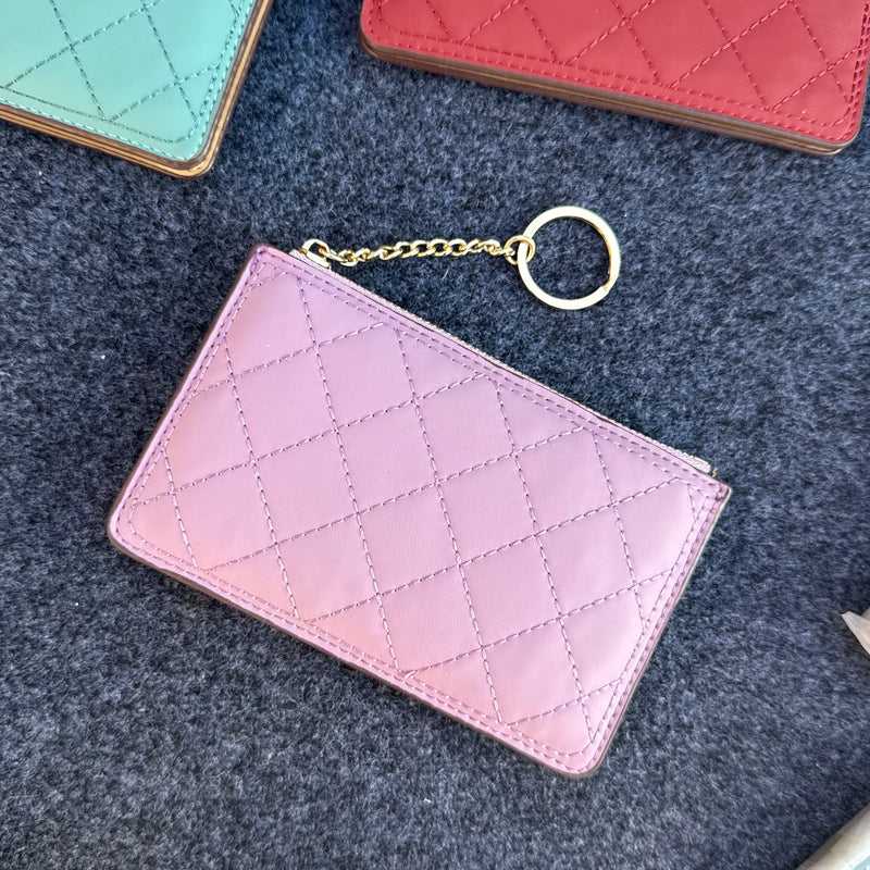 Quilted Sleek Keychain Wallet