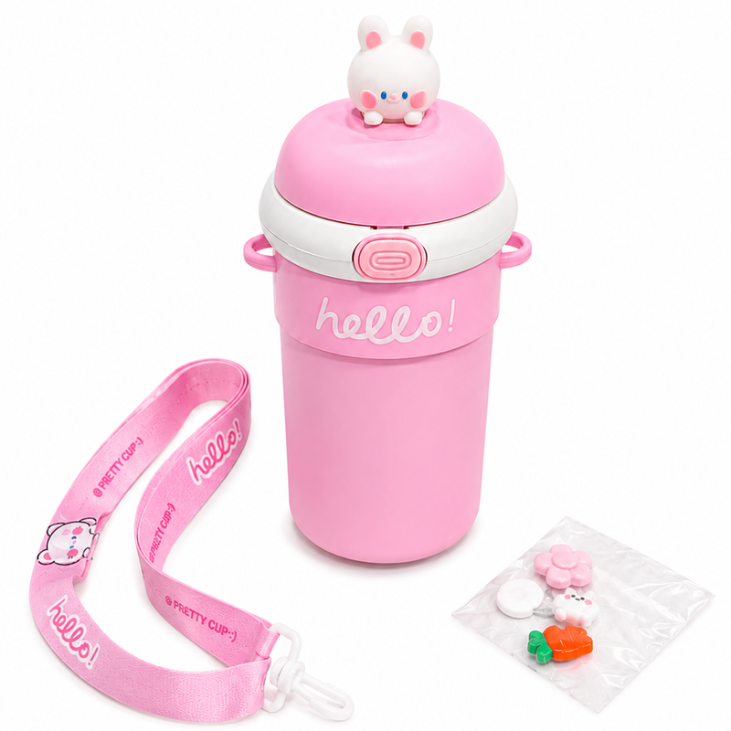 Kids Glass Bottle With Strap and Stick-ons