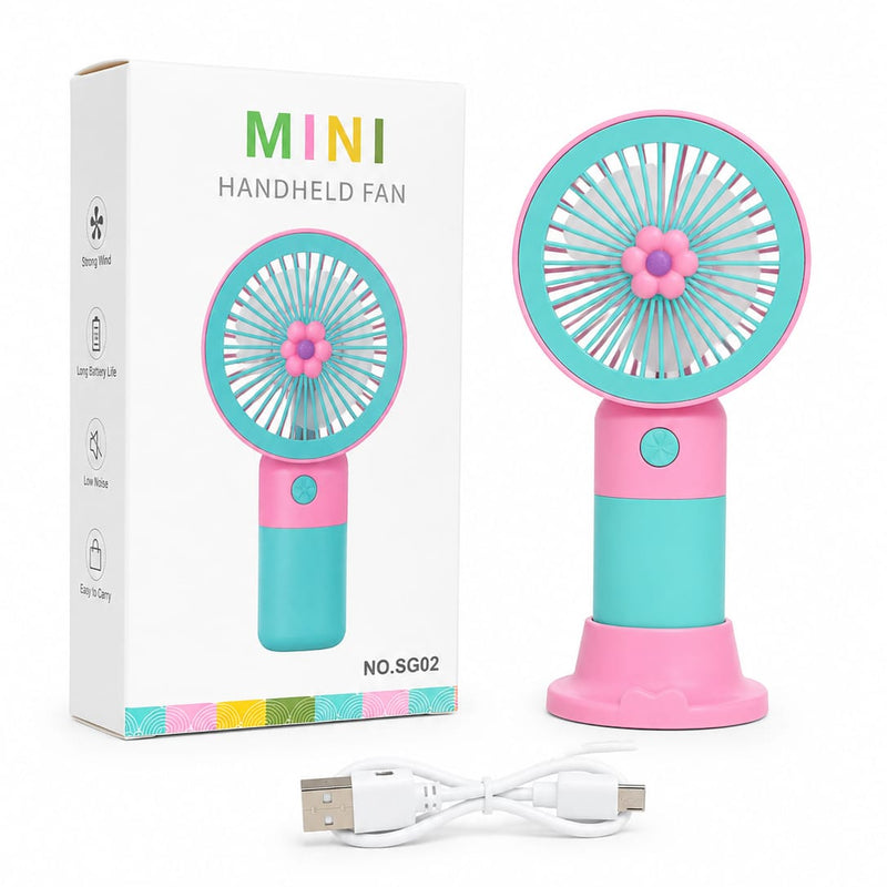 Portable and Chargeable Hand Fan (with Stand)