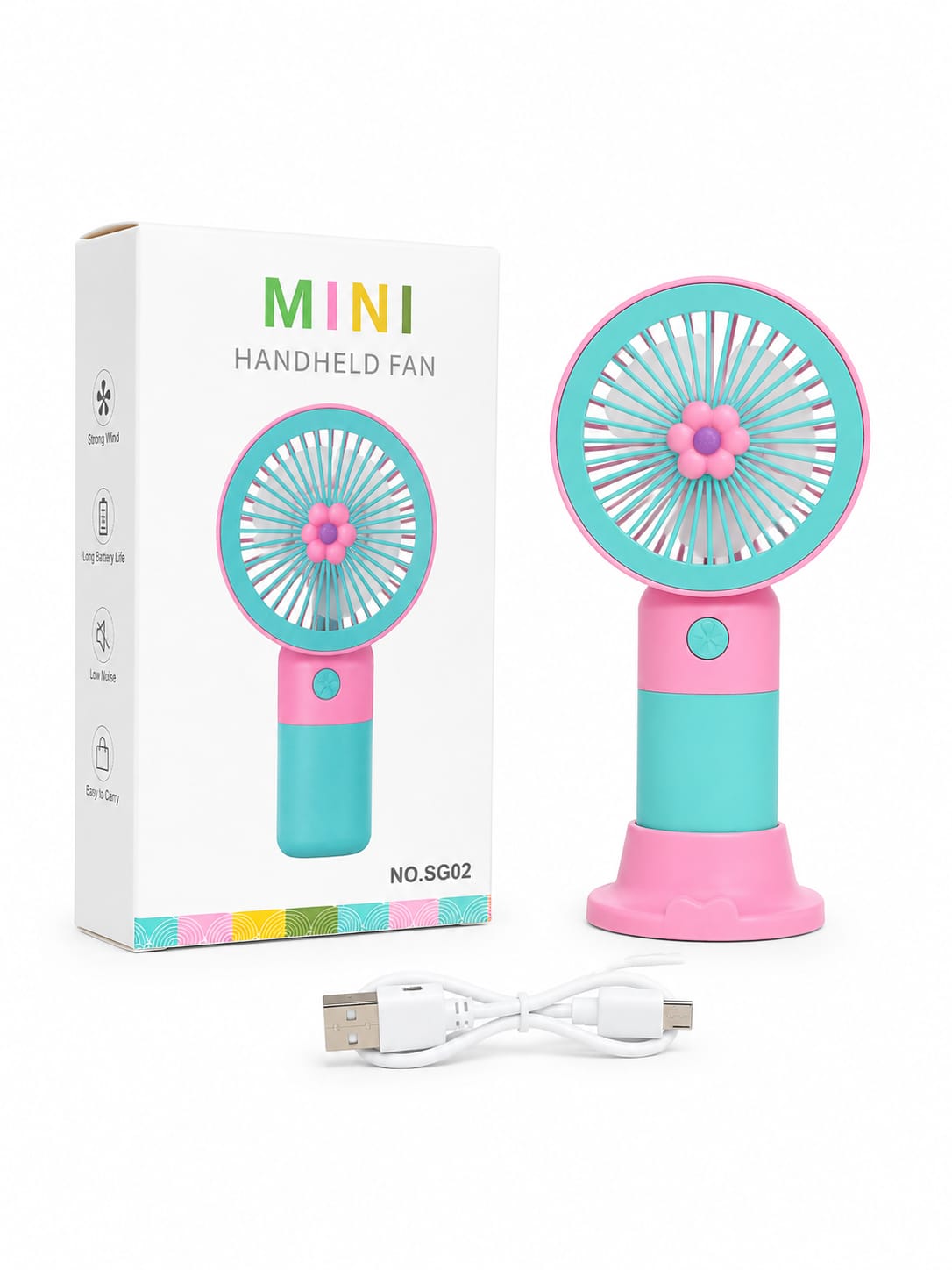 Portable and Chargeable Hand Fan (with Stand)