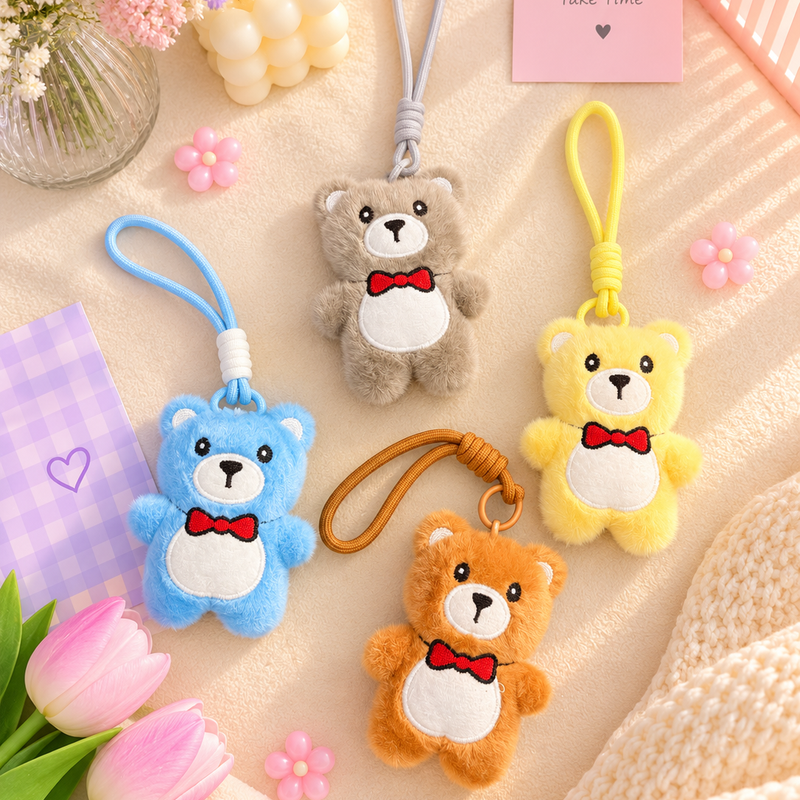 Teddy Bear Bow Bag Charm