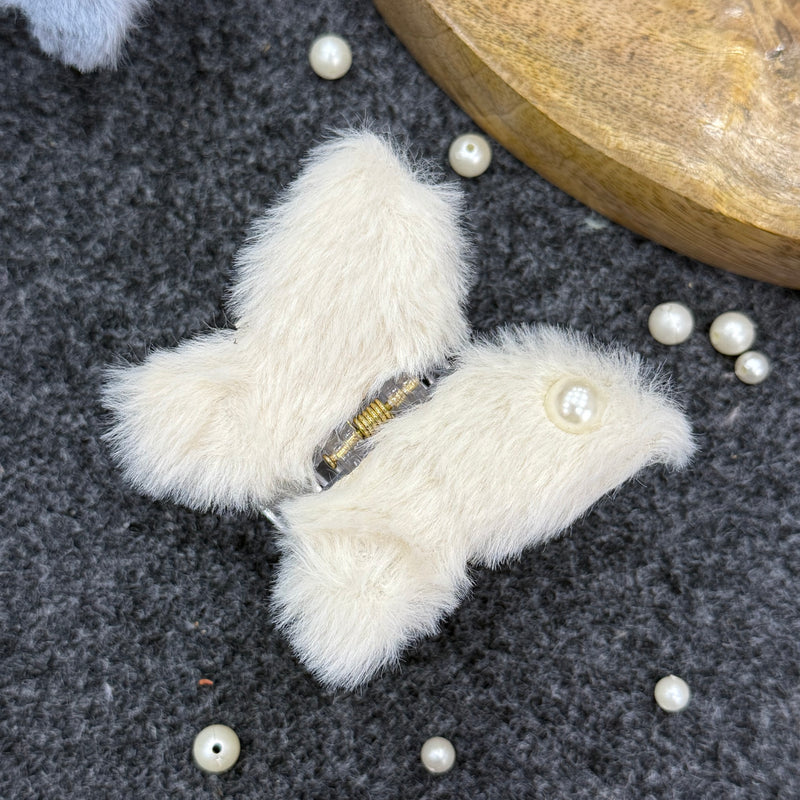 Butterfly Fur Claw Clip
