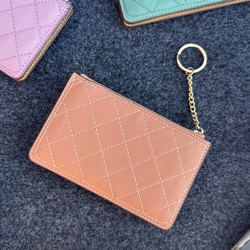 Quilted Sleek Keychain Wallet