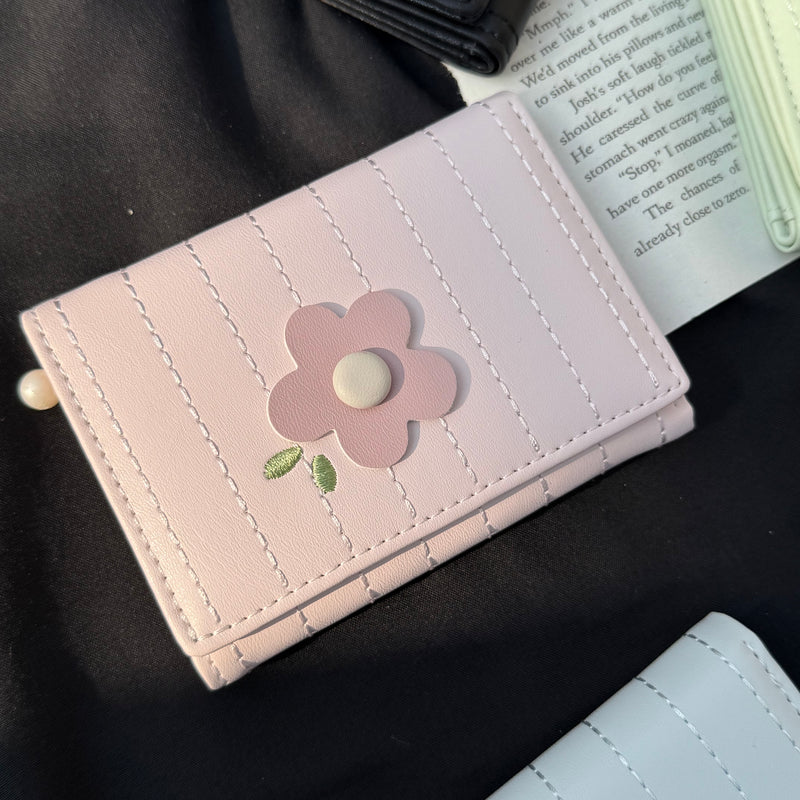 Korean Floral Trifold wallet