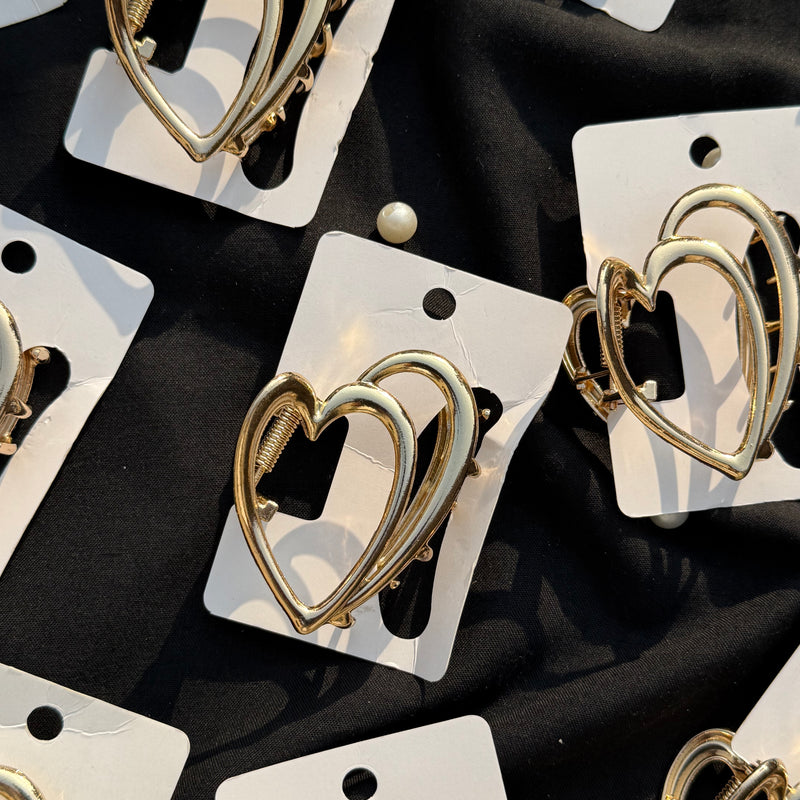 Heart Metal Claw Clip