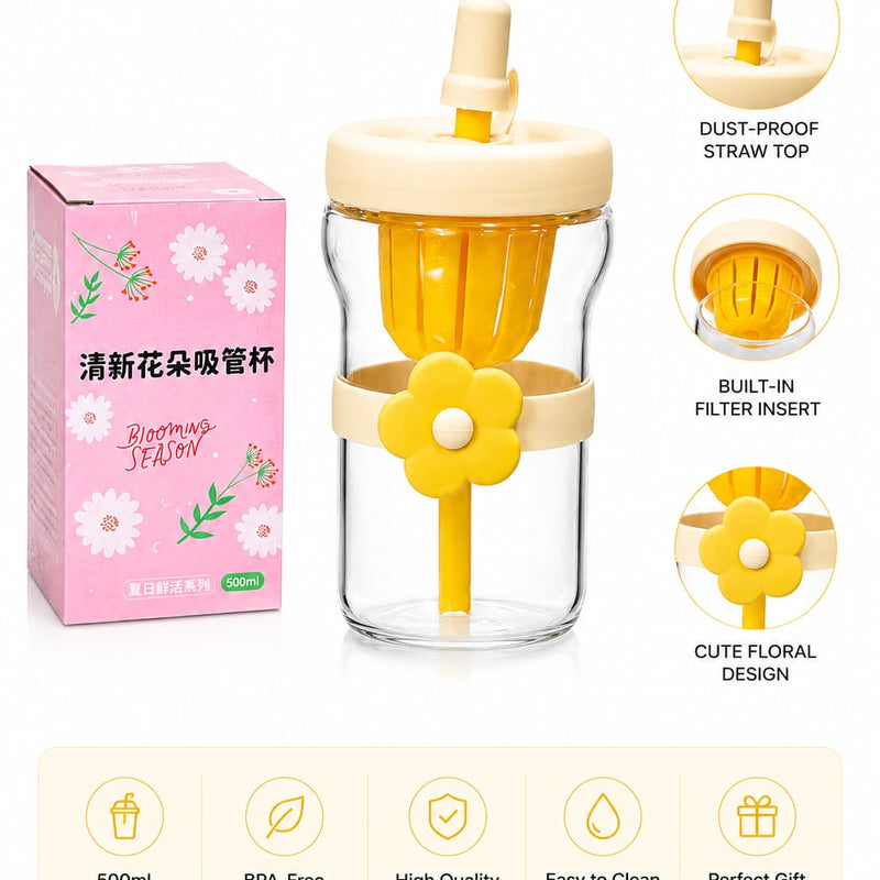 Glass Daisy Mini Bottles