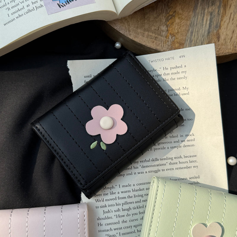 Korean Floral Trifold wallet