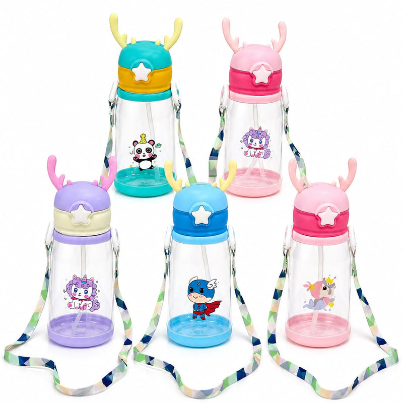 Horn Mini Kids Plastic Bottle With Strap