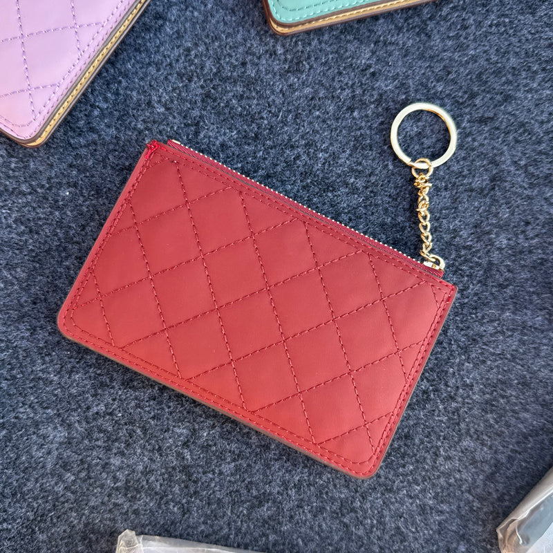 Quilted Sleek Keychain Wallet