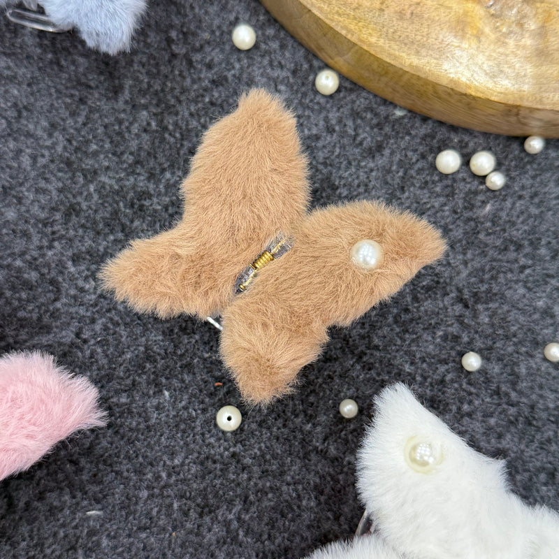 Butterfly Fur Claw Clip