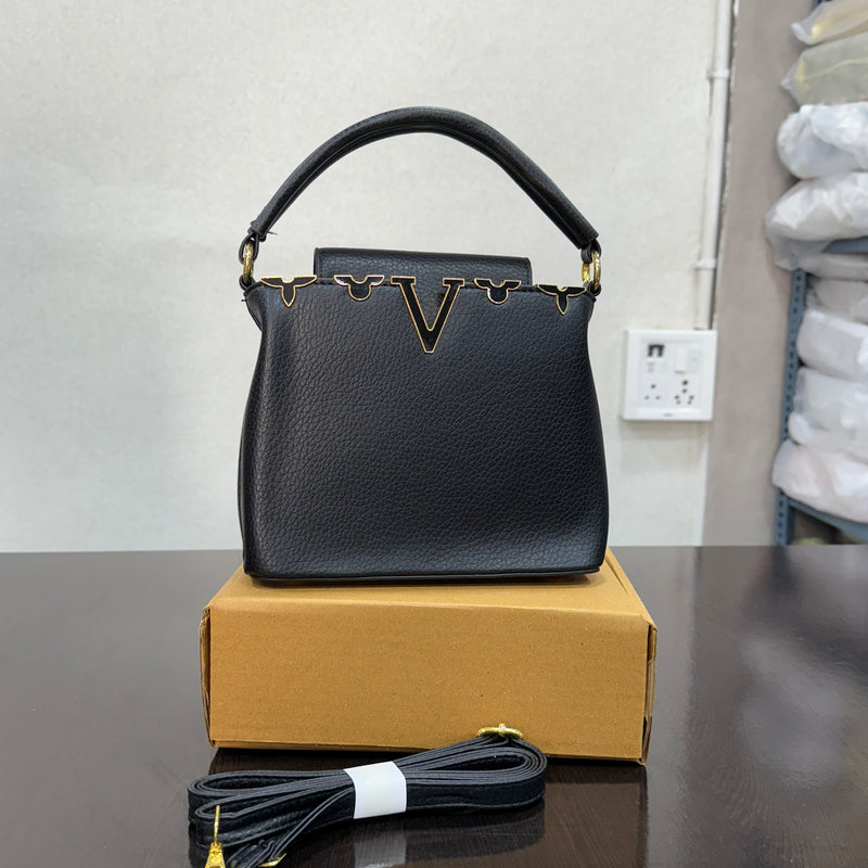 Three Compartment Medium Handbag