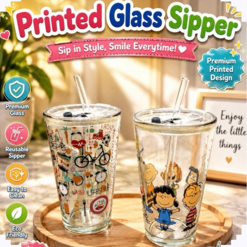 Printed Glass Sippers