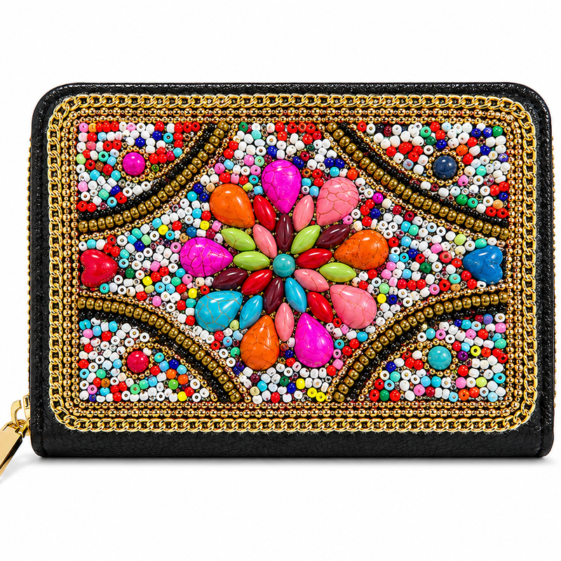 Beaded Handwork Zipper Wallets