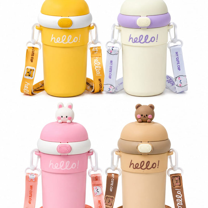 Kids Glass Bottle With Strap and Stick-ons