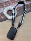 Customised Mobile Sling- Black and White Houndstooth