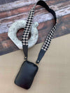 Customised Mobile Sling- Beige and Black Houndstooth