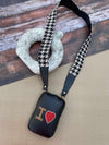 Customised Mobile Sling- Beige and Black Houndstooth
