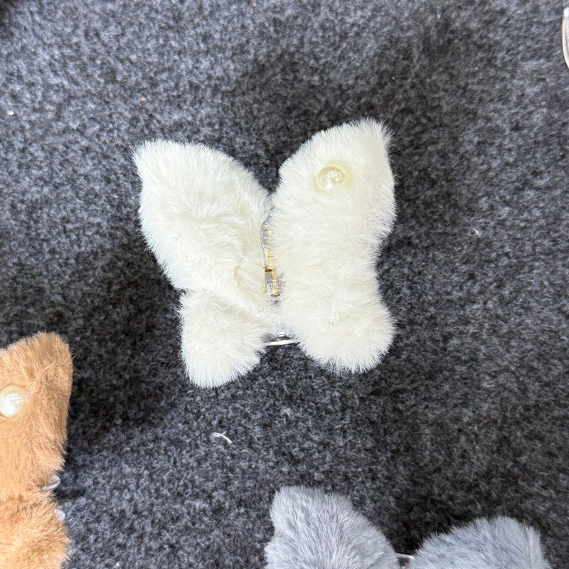 Butterfly Fur Claw Clip
