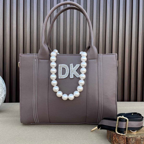 Initial Customized 14 Inches Tote- Khakhi Brown