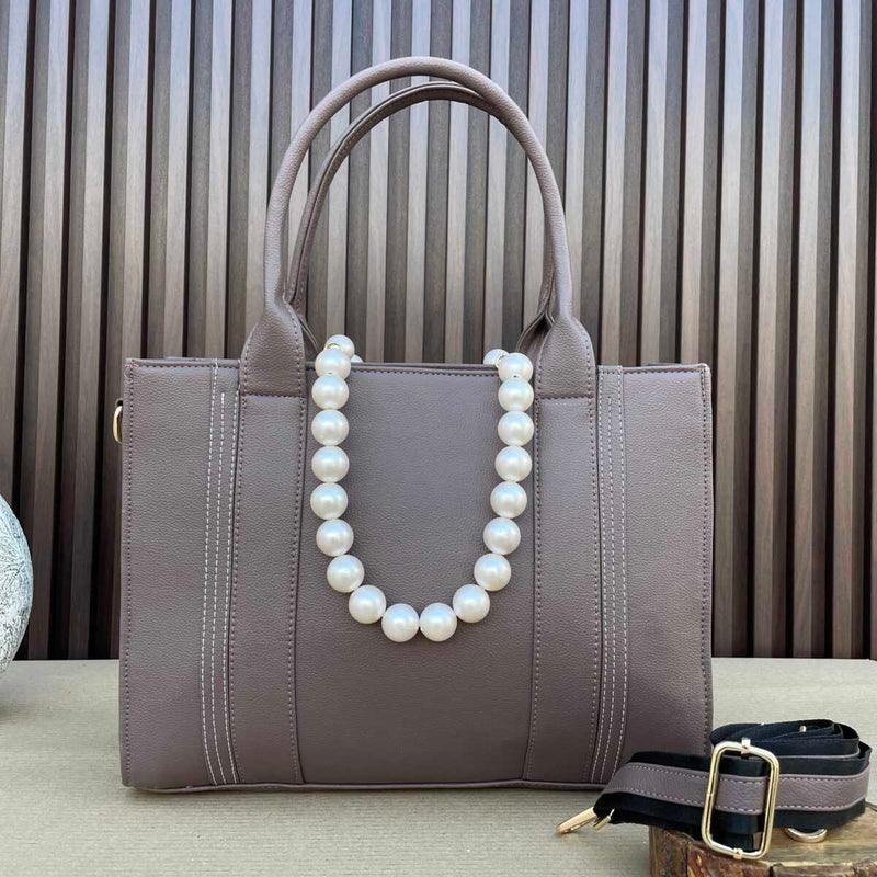 Initial Customized 14 Inches Tote- Khakhi Brown