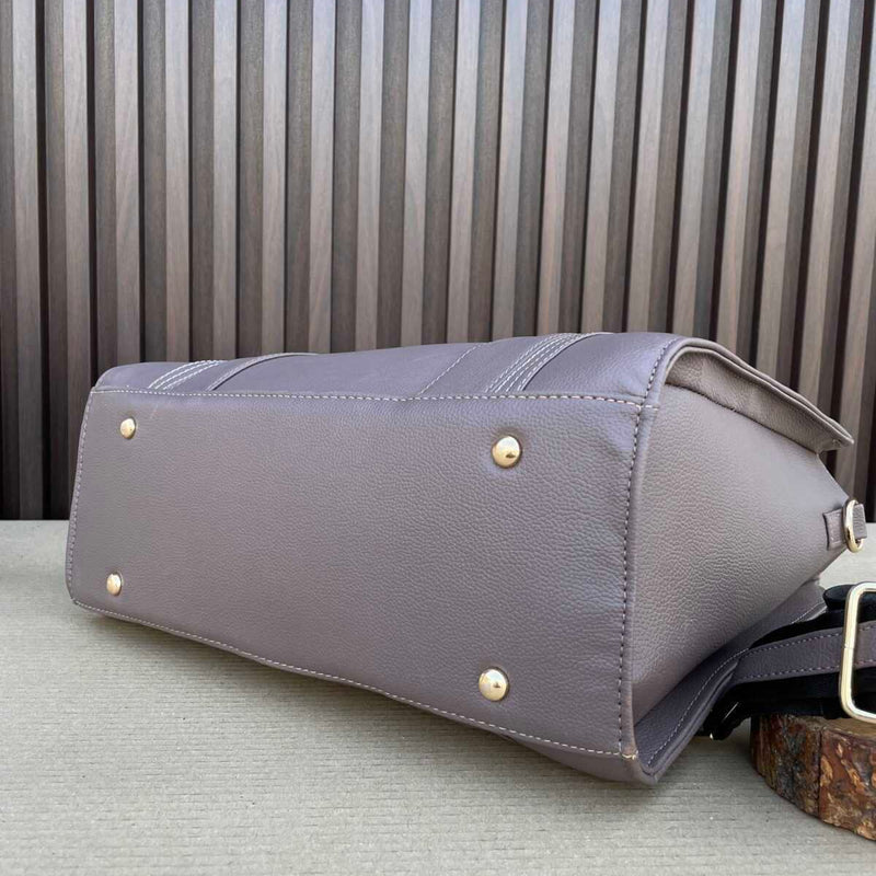 Initial Customized 14 Inches Tote- Khakhi Brown