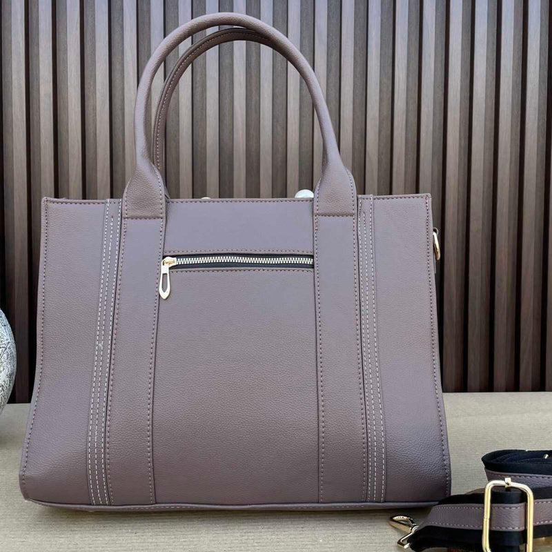 Initial Customized 14 Inches Tote- Khakhi Brown