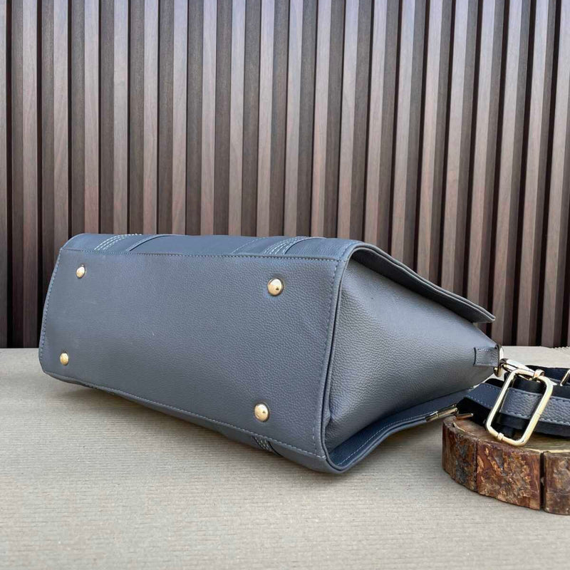 Initial Customized 14 Inches Tote- Grey