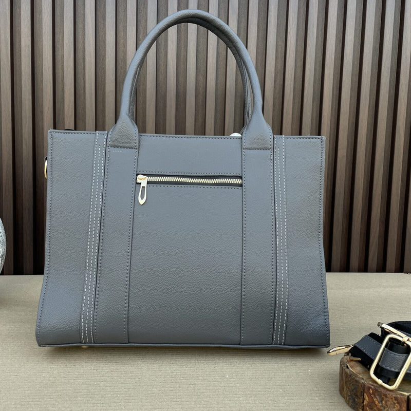 Initial Customized 14 Inches Tote- Grey