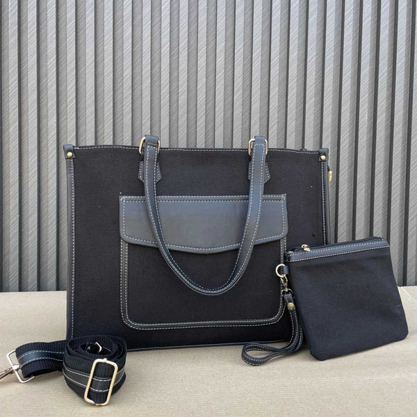 Canvas Office Totes- Black