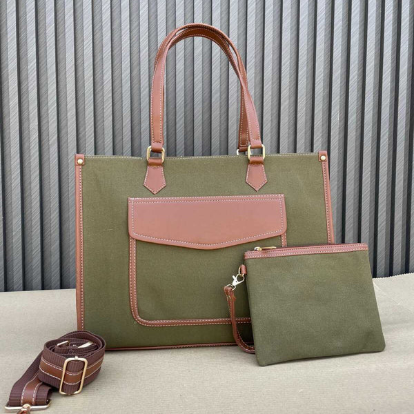 Canvas Office Totes- Green