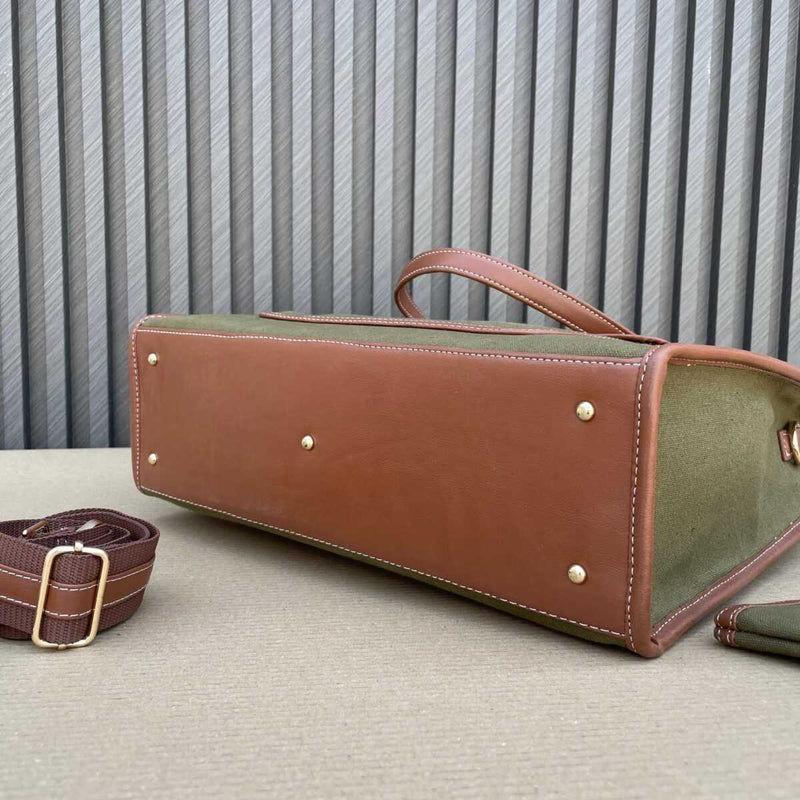 Canvas Office Totes- Green