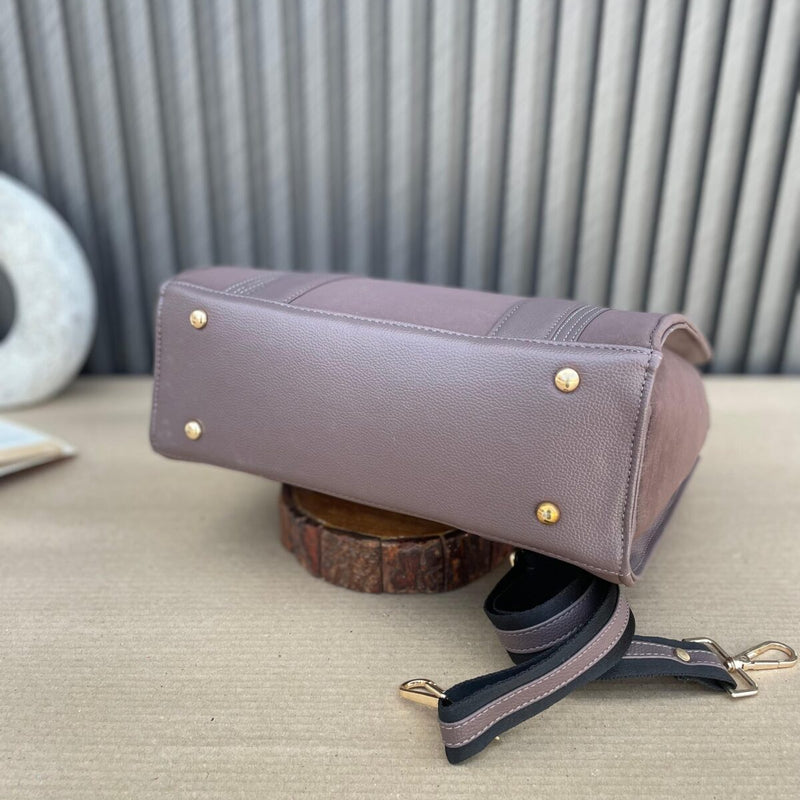 Mini Suede Tote- Brown