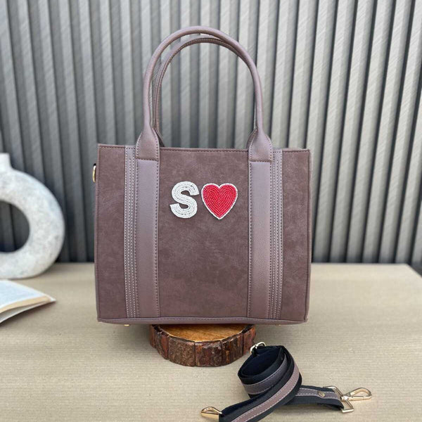 Mini Suede Tote- Brown