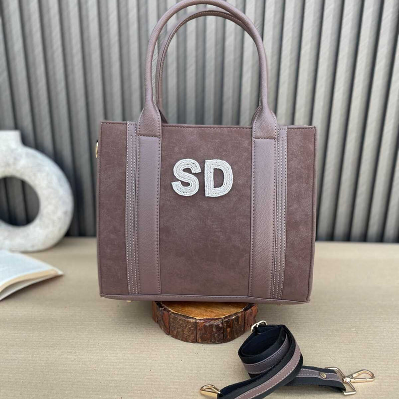 Mini Suede Tote- Brown