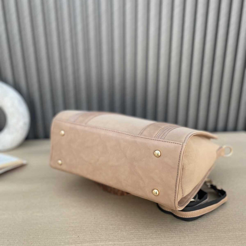 Mini Suede Tote- Beige