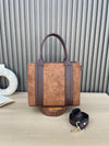 Mini Suede Tote- Dark Brown