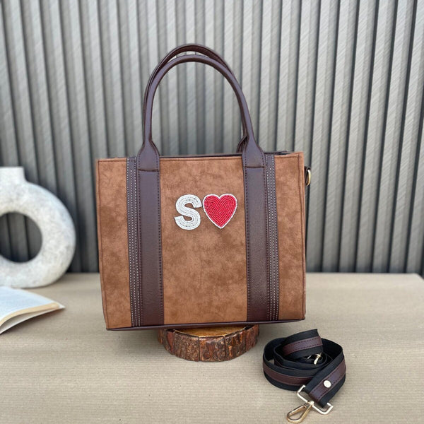 Mini Suede Tote- Dark Brown