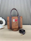Mini Suede Tote- Dark Brown