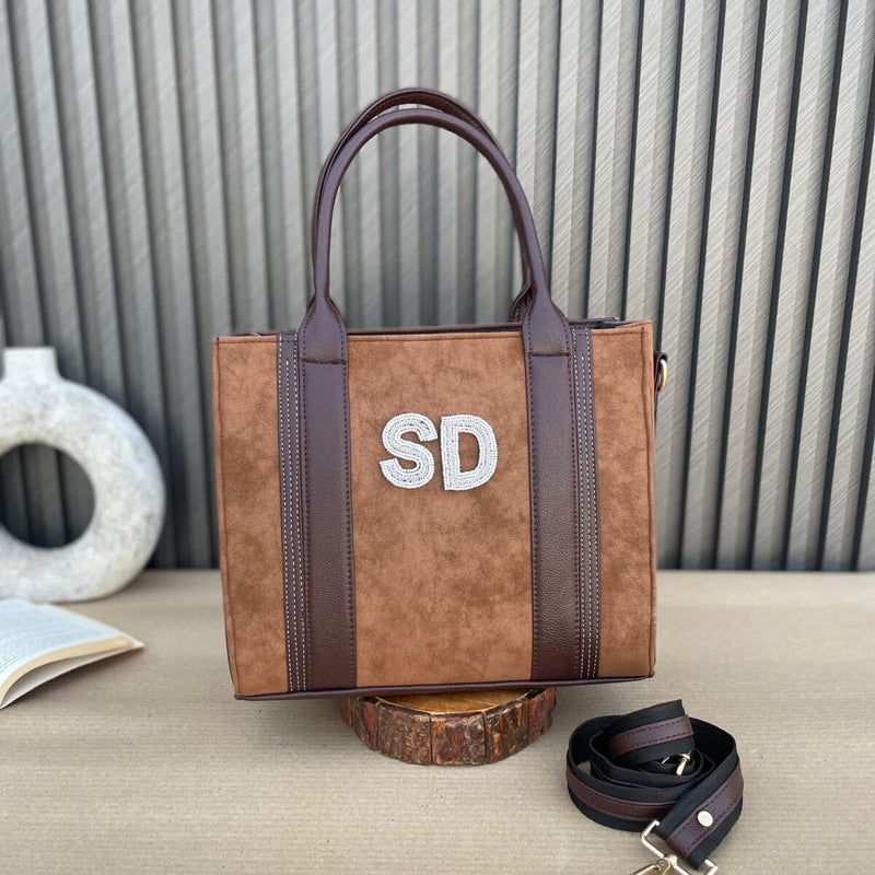 Mini Suede Tote- Dark Brown